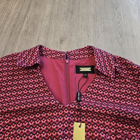 Alexia Admor Geometric Collared Midi Swing Dress NWT Womens Sz 8 - Picture 3 of 7